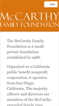 Mobile Screenshot of mccarthyfamilyfdn.org